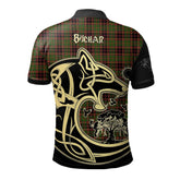 Buchan Modern Tartan Polo Shirt Viking Wolf